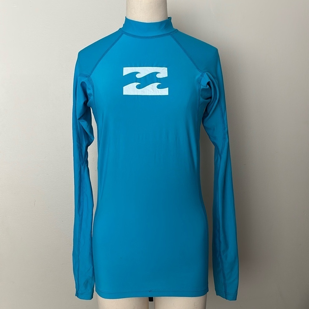 Billabong Blue Waves All Day Long Sleeve Swim Shirt/Rashguard UVA/UVB
